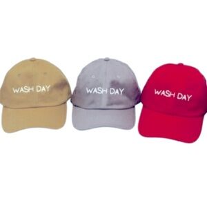 WASH DAY •red Satin-lined dad cap NEW